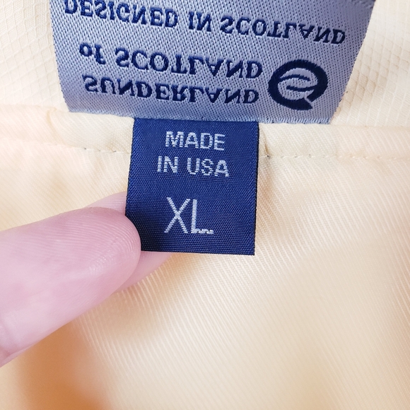 Sunderland of Scotland 1/2 Zip Golf Pullover Windbreaker Jacket Yellow Men's XL - Picture 10 of 11
